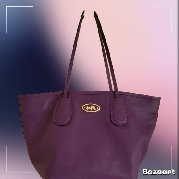 Coach Handbags - Coach Purple Taxi Leather Tote Bag